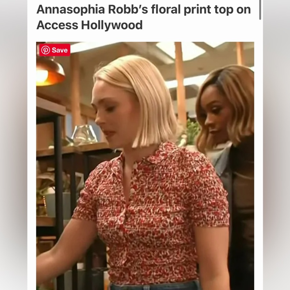 J Crew Smocked Button-up Shirt in Liberty Eliza's Red Fabric Large runs small - Picture 3 of 12